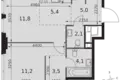 Квартира 2 комнаты 43 м² Москва, Россия