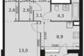 Wohnung 1 zimmer 36 m² Moskau, Russland
