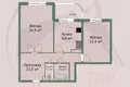 2 room apartment 54 m² Barysaw, Belarus