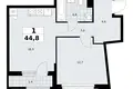 Квартира 1 комната 45 м² район Троицк, Россия