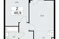 Wohnung 2 zimmer 41 m² Wnukowo, Russland