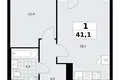 Appartement 1 chambre 41 m² Kommunarka, Russie