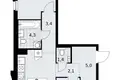 Apartamento 2 habitaciones 59 m² Troitsk, Rusia
