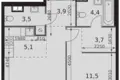 Квартира 2 комнаты 46 м² Северо-Западный административный округ, Россия