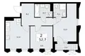 Квартира 2 комнаты 53 м² район Троицк, Россия