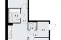 Квартира 2 комнаты 58 м² район Троицк, Россия
