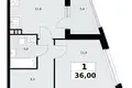 Wohnung 1 Zimmer 36 m² Postnikovo, Russland