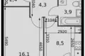 Mieszkanie 1 pokój 37 m² Razvilka, Rosja