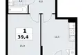 Wohnung 1 zimmer 39 m² Kommunarka, Russland