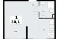 1 room apartment 30 m² Kommunarka, Russia