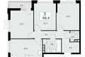 Appartement 3 chambres 66 m² poselenie Sosenskoe, Fédération de Russie