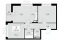 Apartamento 3 habitaciones 54 m² poselenie Sosenskoe, Rusia