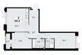 Квартира 2 комнаты 68 м² район Троицк, Россия