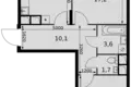 Квартира 2 комнаты 58 м² Развилка, Россия