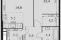 Appartement 2 chambres 49 m² Moscou, Russie