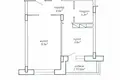 1 room apartment 44 m² Minsk, Belarus