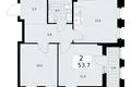 2 room apartment 54 m² Troitsk, Russia