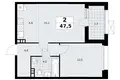 2 room apartment 48 m² poselenie Sosenskoe, Russia