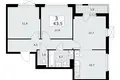 3 room apartment 64 m² poselenie Sosenskoe, Russia