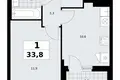 Квартира 1 комната 34 м² район Коммунарка, Россия