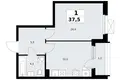 Apartamento 1 habitación 38 m² Kommunarka, Rusia