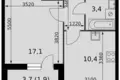 Квартира 1 комната 41 м² Развилка, Россия