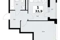 Wohnung 1 zimmer 34 m² Postnikovo, Russland