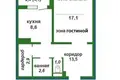 1 room apartment 47 m² Aziaryckaslabadski sielski Saviet, Belarus