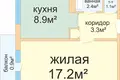 1 room apartment 34 m² Minsk, Belarus
