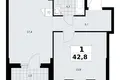 Mieszkanie 1 pokój 43 m² Troick, Rosja