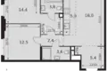Mieszkanie 3 pokoi 63 m² Moskwa, Rosja