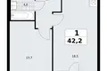 Wohnung 1 zimmer 42 m² Kommunarka, Russland