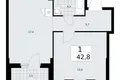 Квартира 1 комната 43 м² район Троицк, Россия