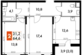 Квартира 2 комнаты 65 м² Развилка, Россия