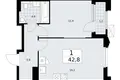 Mieszkanie 1 pokój 43 m² Troick, Rosja