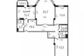 3 room apartment 91 m² Minsk, Belarus