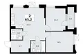 Квартира 2 комнаты 65 м² район Троицк, Россия