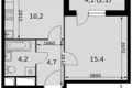 Квартира 1 комната 37 м² Развилка, Россия