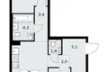 Appartement 2 chambres 58 m² Troïtsk, Russie
