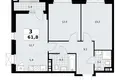 3 room apartment 62 m² poselenie Sosenskoe, Russia