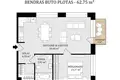 Mieszkanie 2 pokoi 63 m² Kowno, Litwa
