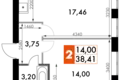 Mieszkanie 1 pokój 39 m² Naro-Fominskiy gorodskoy okrug, Rosja