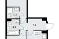2 room apartment 59 m² Troitsk, Russia