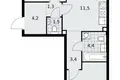 3 room apartment 60 m² Moscow, Russia