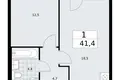 Квартира 1 комната 41 м² район Троицк, Россия