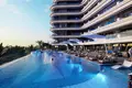 Kompleks mieszkalny New residence Samana Portofino with swimming pools and a lounge area, Dubai Production City, Dubai, UAE