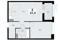 2 room apartment 47 m² poselenie Sosenskoe, Russia