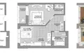 2 room apartment 44 m² Minsk, Belarus