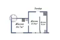 Wohnung 2 zimmer 42 m² Baranawitschy, Belarus