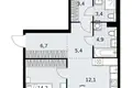 3 room apartment 81 m² Kommunarka, Russia
